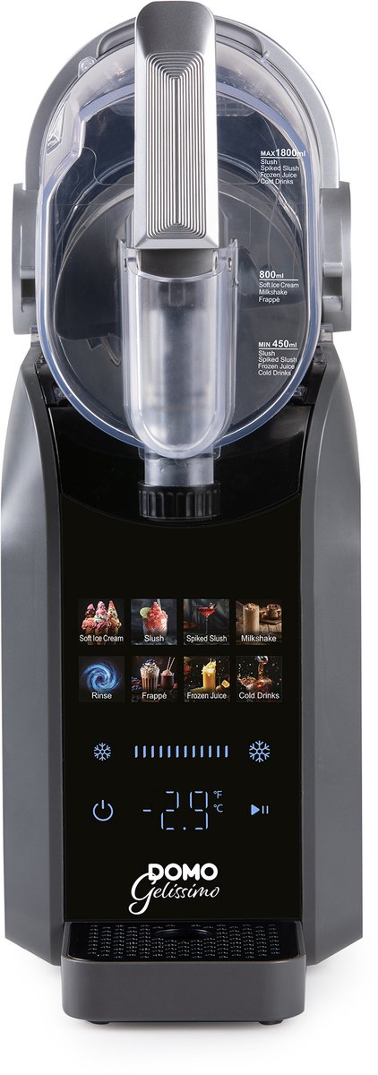 DOMO DO9308I Slushie Maker “GELISSIMO” - Softijs Machine - Slush Puppy Maker - Frappé - Milkshake - 7 Programma’s - 1,8 Liter - Quick Freeze 10-30 Minuten - Zelfreinigingsfunctie van Domo — afbeelding 2