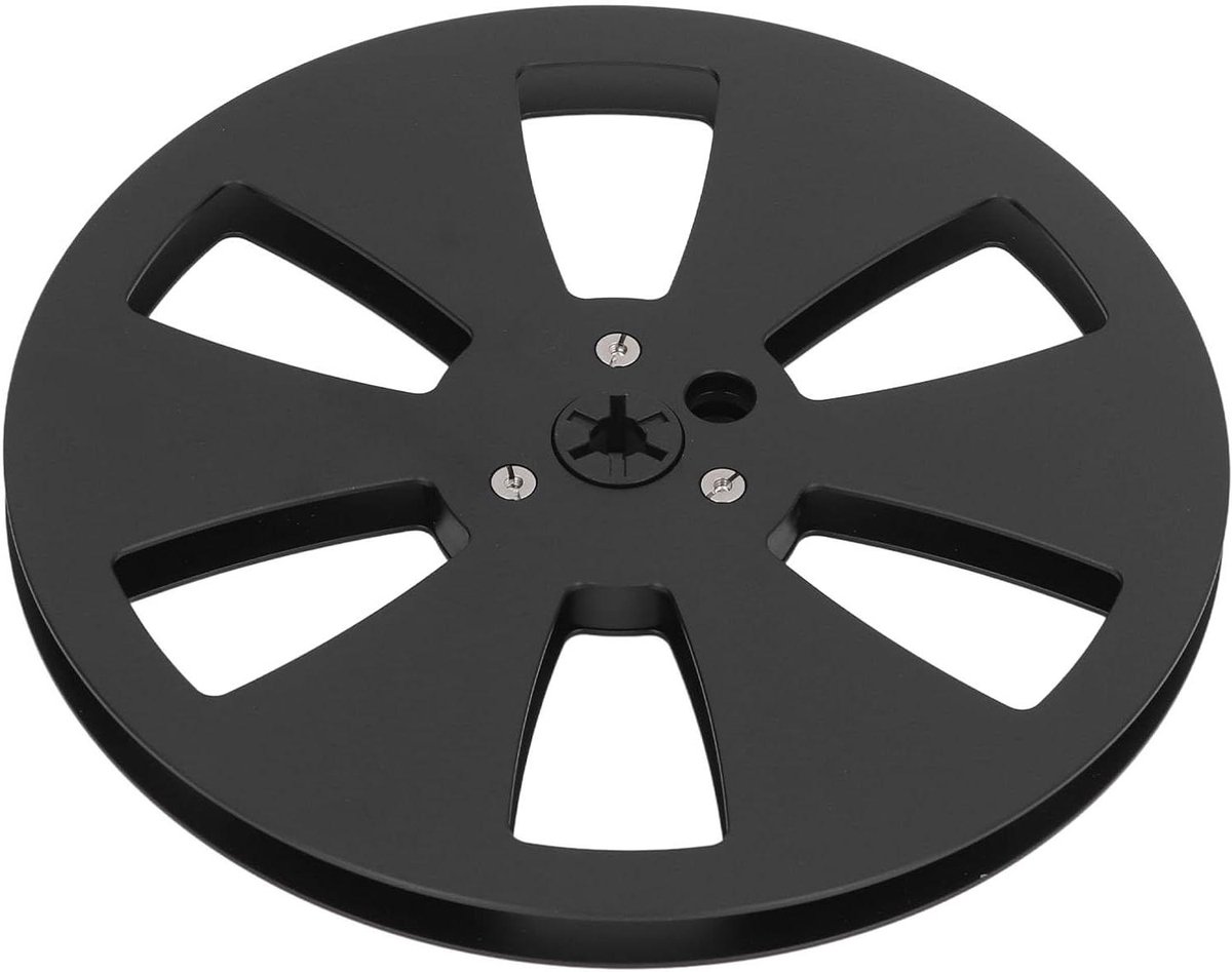 Lege Tape Haspel - Aluminium Spoel Geluidsband Haspel - Muziek Opnemen - 3-Gats Luchtbestendig Ontwerp - 7 Inch Diameter - Zwart