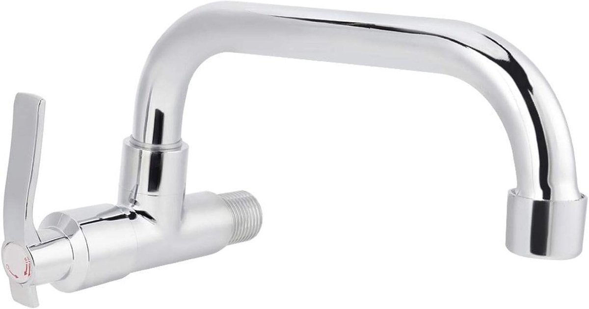 SnelShoppen - G1/2in Wand Gemonteerde Waterkraan Enkel Koud Faucet voor Huishoudelijke Keuken, Eenvoudig te Installeren Keukenaccessoire, Ruimtebespar