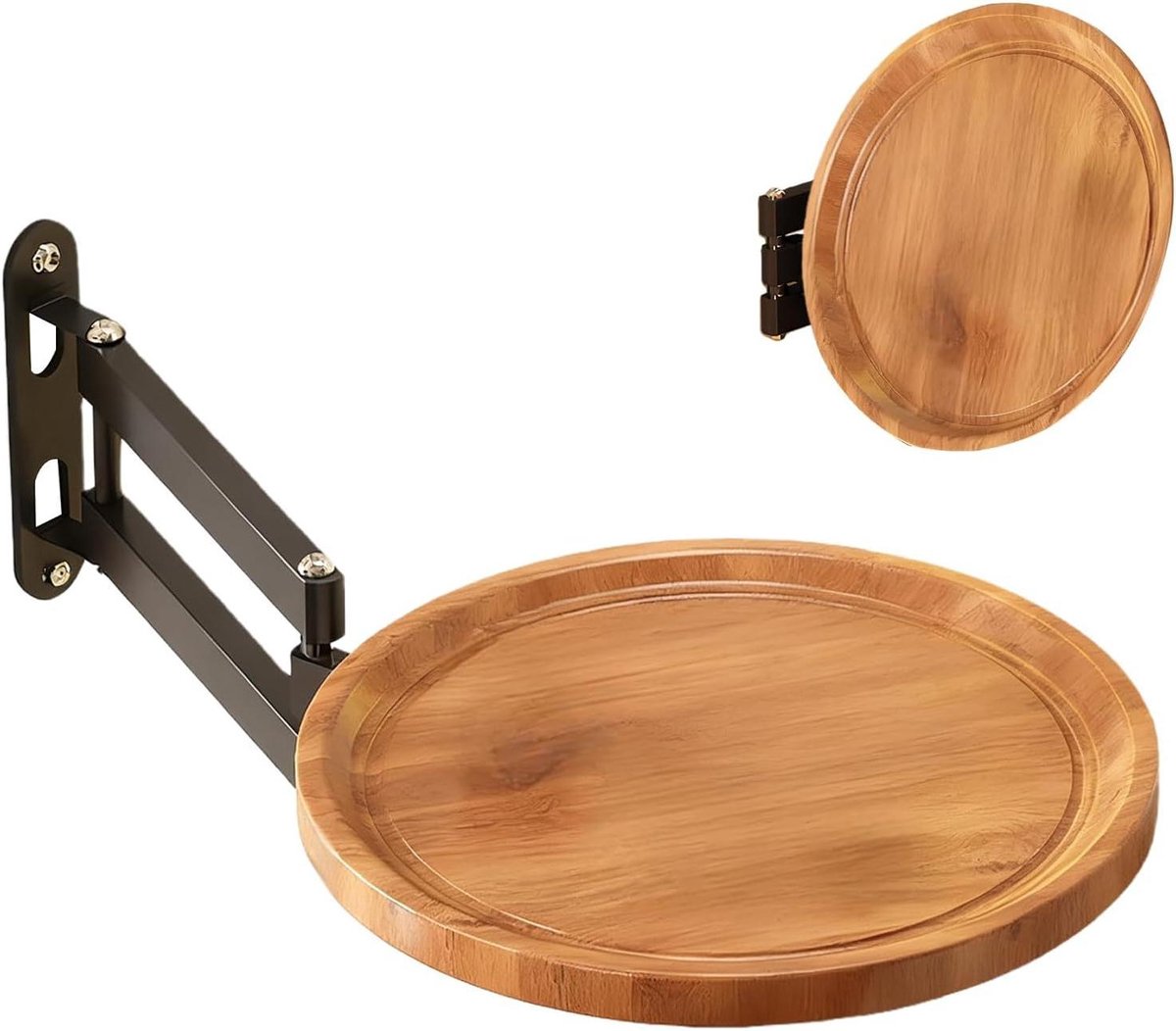 Opvouwbare Wandlade - Intrekbaar Bureau Tafel - Ruimte Besparen - Veilig Heavy-Duty Ondersteuning - 30x23 cm - Houtkleur