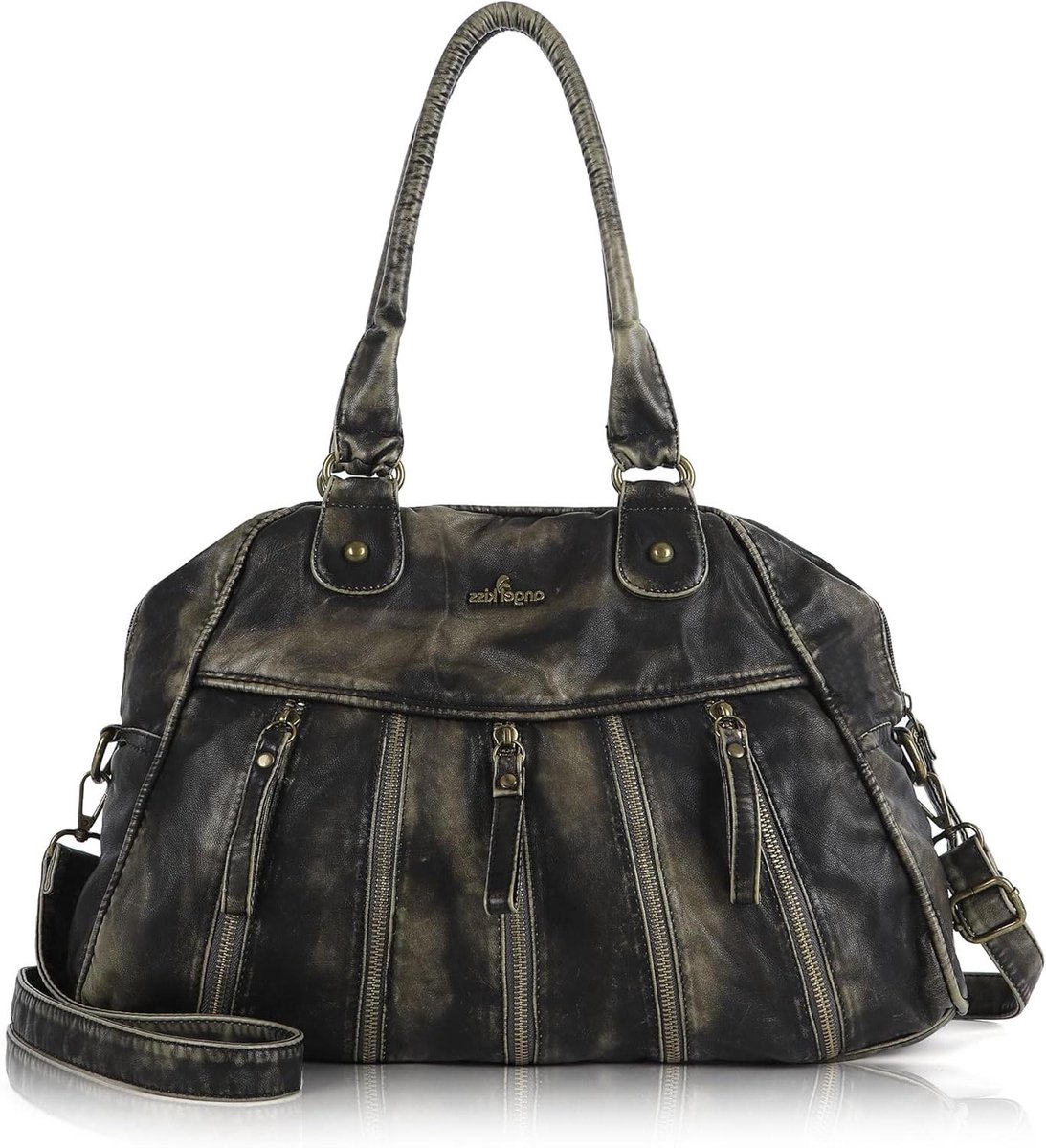 Dames Handtas - Schoudertas Hobo - Dagelijks Gebruik - Zacht PU Leer - 40 x 12 x 28 cm - Zwart