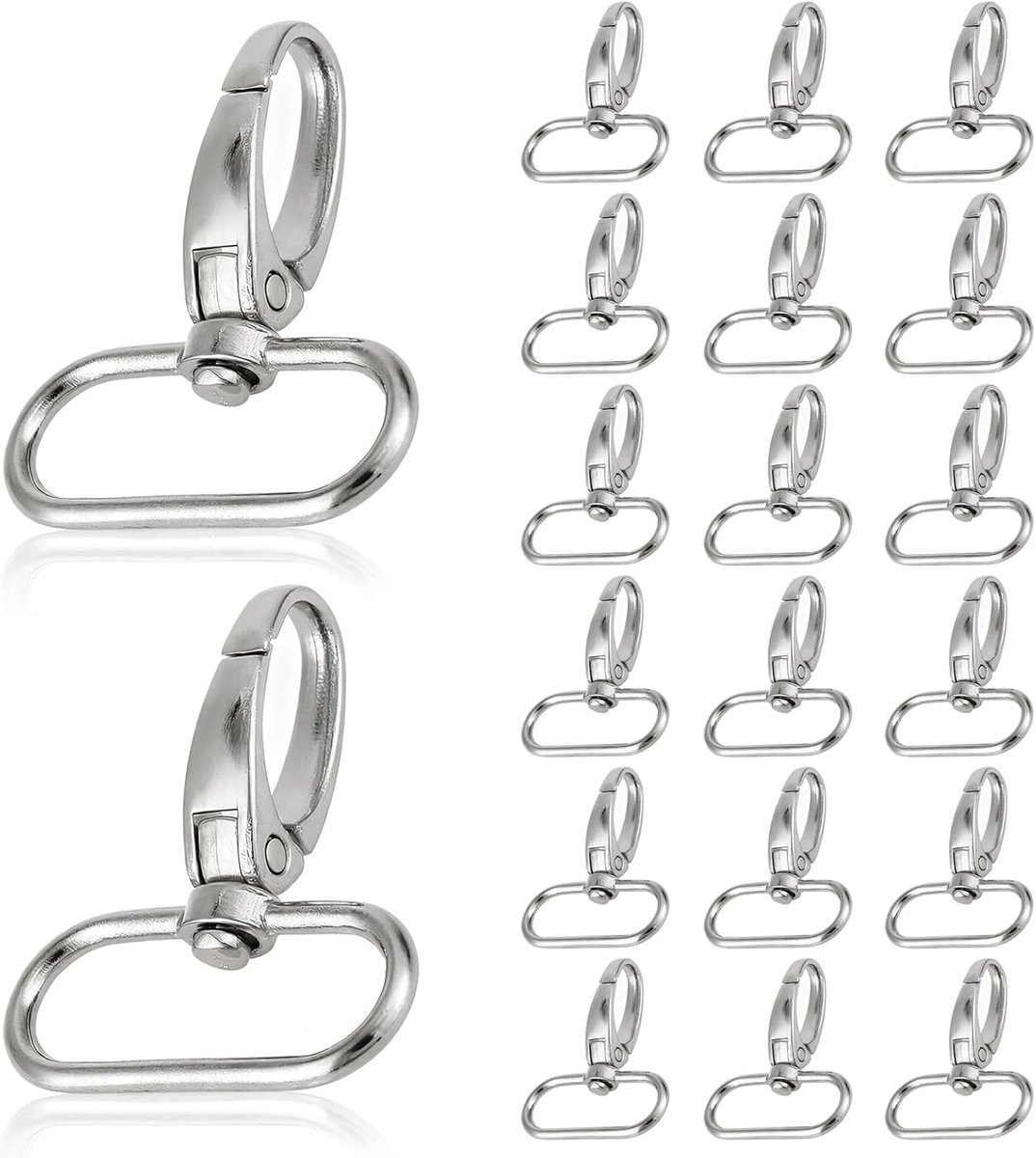 SnelShoppen - 20 Stuks Draaibare Haak Ring Met Binnen Diameter 32mm, Multifunctionele Sleutelhaak, Tas Sluitingen, Rugzak Hangers, DIY, Camping, Huisd