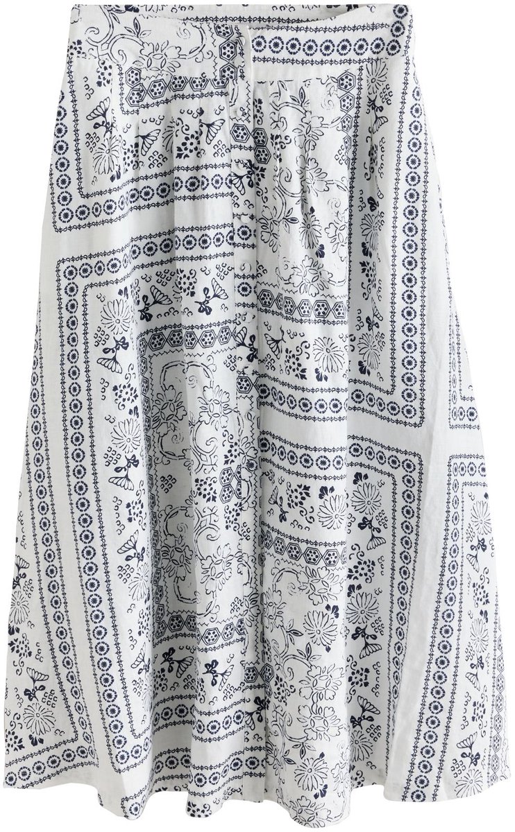 Next - Dames - N. Premium linnen midirok - Wit