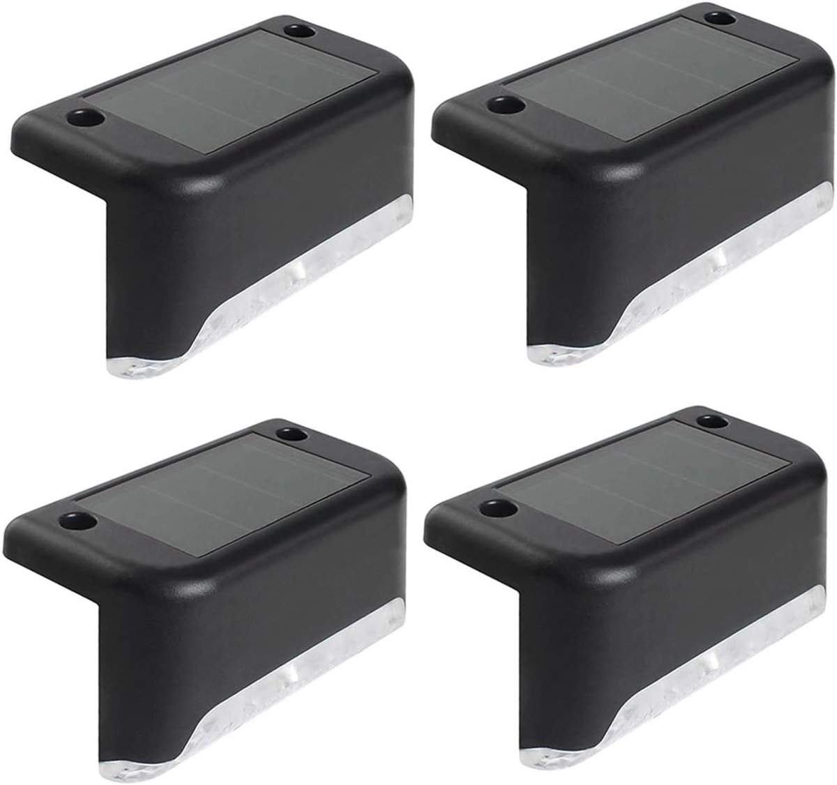 iFCOW Solar Step Lighting, 4pcs LED Solar Deck Lights IP65 Waterproof Outdoor Garden Pathway Patio Stairs Stairs Fence - ShopVlot