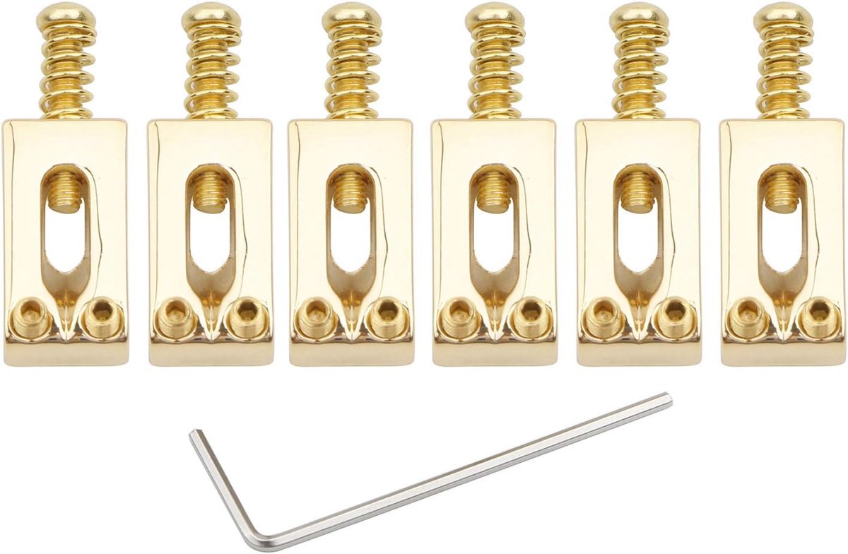 Guitar Bridge Saddles, 6pcs Electric Tele Guitar Tremolo Saddles Bridge for Fender Strat Stratocaster Electric Guitar - ShopVlot