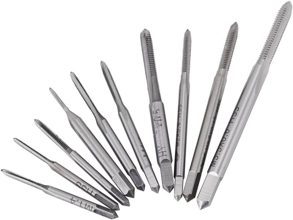 Mini metrische tapset M1 tot M3.5 - HSS staal - duurzaam en slijtvast - ideaal voor hout, kunststof en metaal - ShopVlot