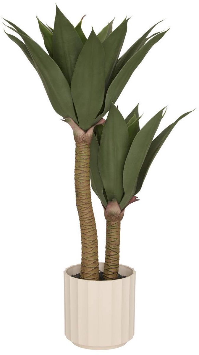 Agave artificiel Nyer H.96cm avec pot blanc