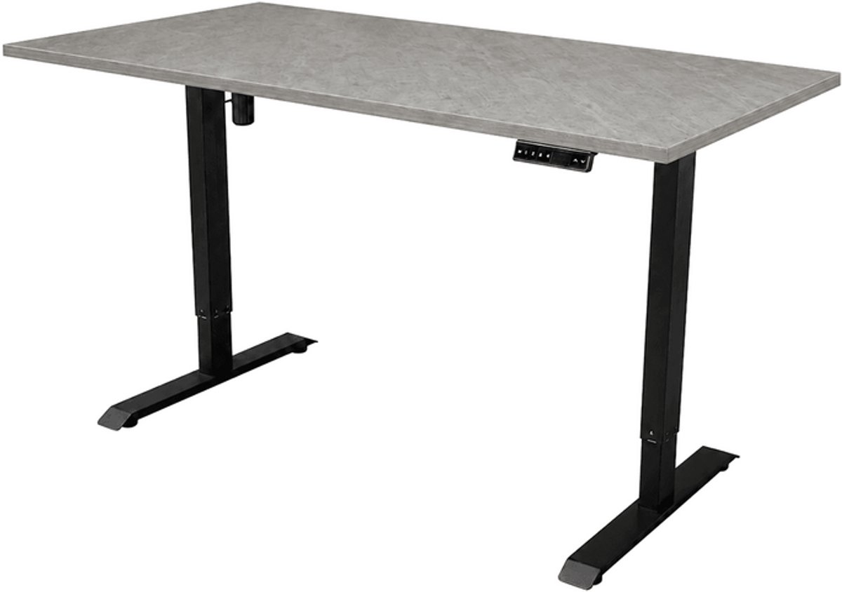 Sedero Elektrisch verstelbaar bureau - 160x80 cm - Single motor - Zwart / Betonlook