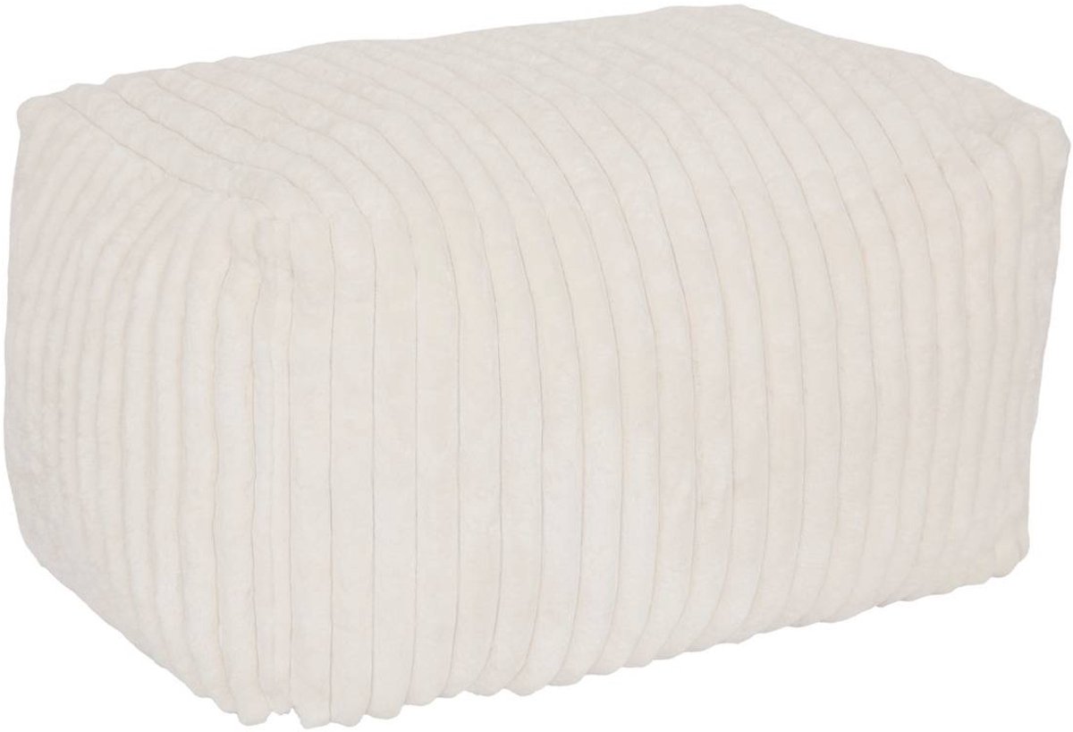 Pouf Muzi rectangulaire côtelé 61x78cm crème