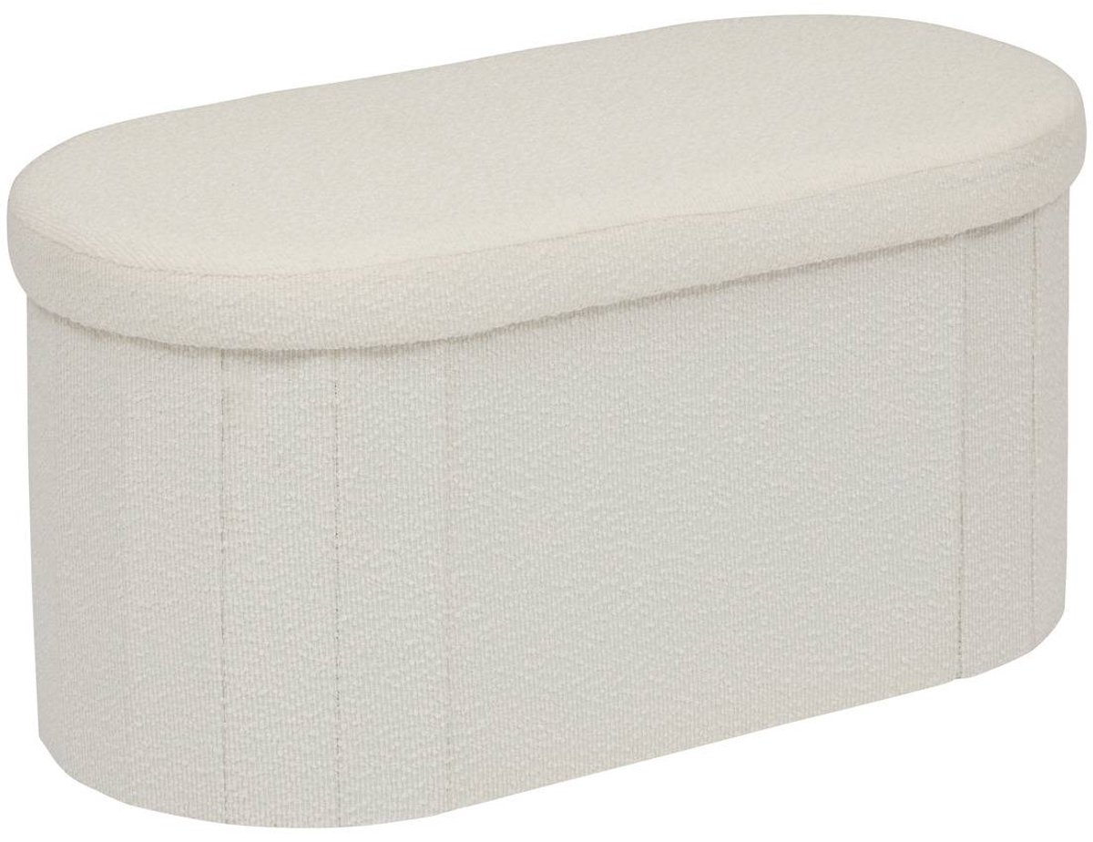 Pouf Fink ovale pliable 38x76cm blanc
