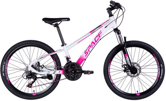 Mercury - Kinderfiets - 24 inch - 21 versnellingen - Schijfremmen - 130-160 cm - Wit/Roze - Meisje van Mercury — afbeelding 2