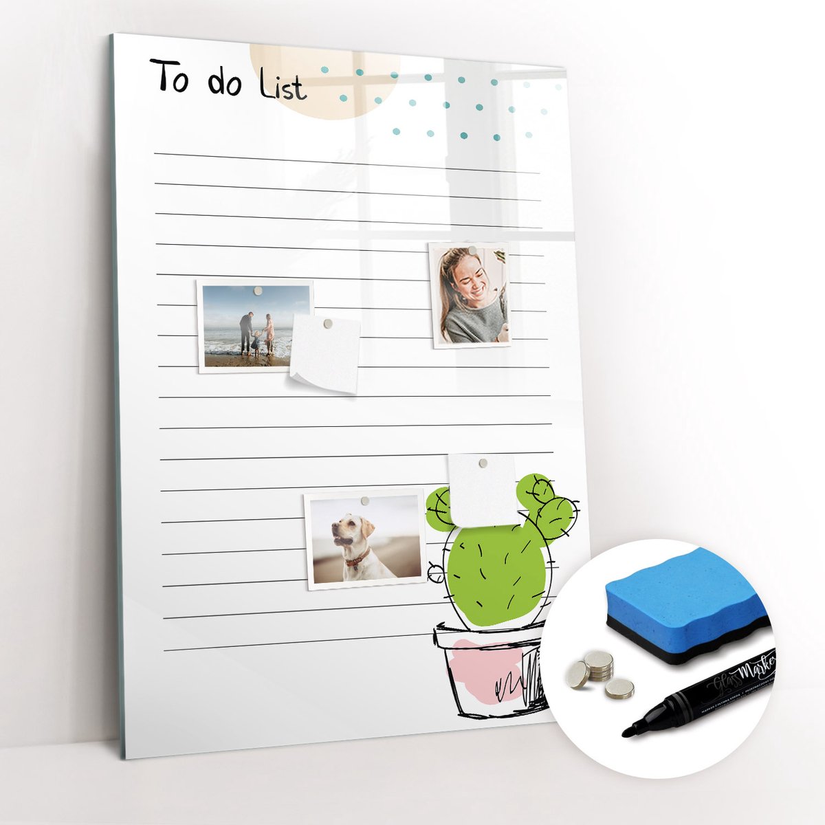 Tulup Whitebord - Dagelijkse takenlijst - 70 x 100 cm - Wit Memobord Keuken - Gratis 5 Sterke Magneten + Whiteboard Marker & Wisser - Organizer Muur - Memobord Magnetisch - Organiseer Je Bureau