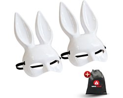 Quick Relief Bunny Masks - Erotisch Masker - Konijn Maskers - Gemaskerd Bal - Carnavals Masker - 2 stuks Wit