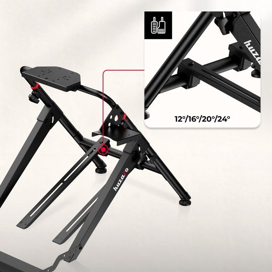 Huzaro Speed 4.0-stuur in standaarduitvoering - voor racesimulators met wielhouder - inclusief handschoenen - zwart van Huzaro — afbeelding 3
