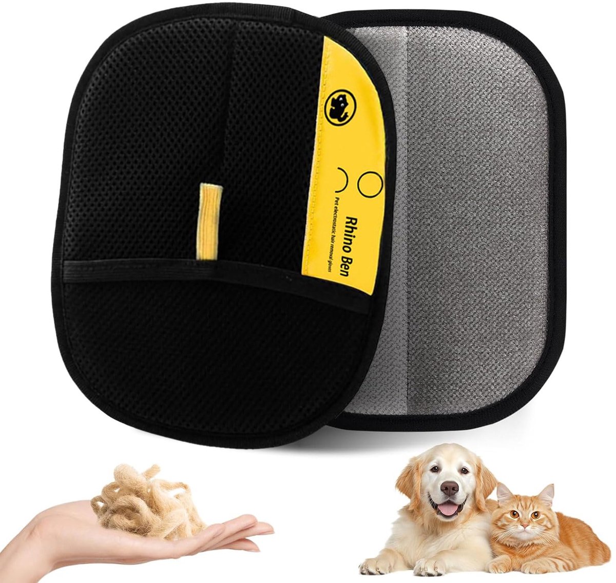 2 Stuks Magneet Handschoenen voor Dierenverzorging - Vachtmagneet Handschoen voor het Verwijderen van Haren - Herbruikbare Haarverwijderaar voor Katten en Honden - Ideaal als Dierverzorgingshandschoen voor Huisdieren
