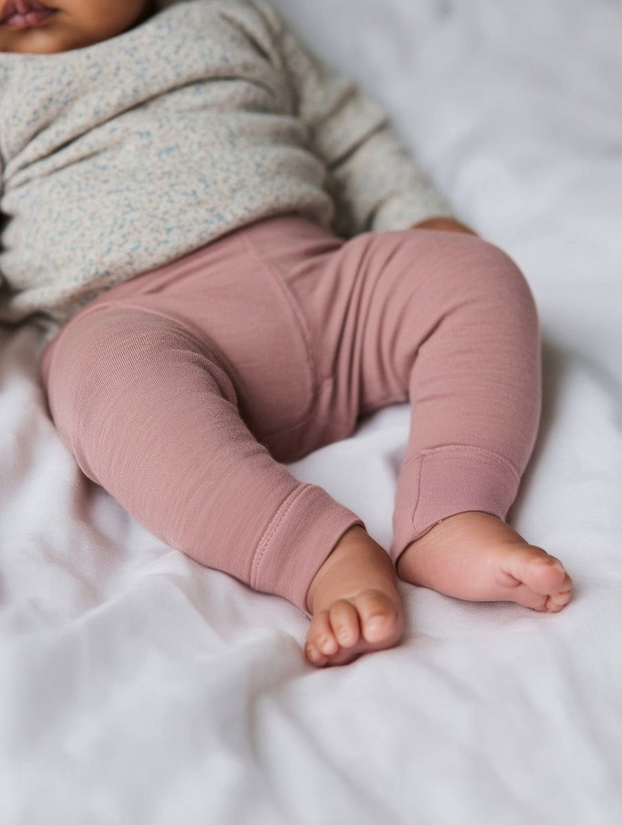 Wollen Baby- kinderbroek - Merinowol - Misty Rose 56