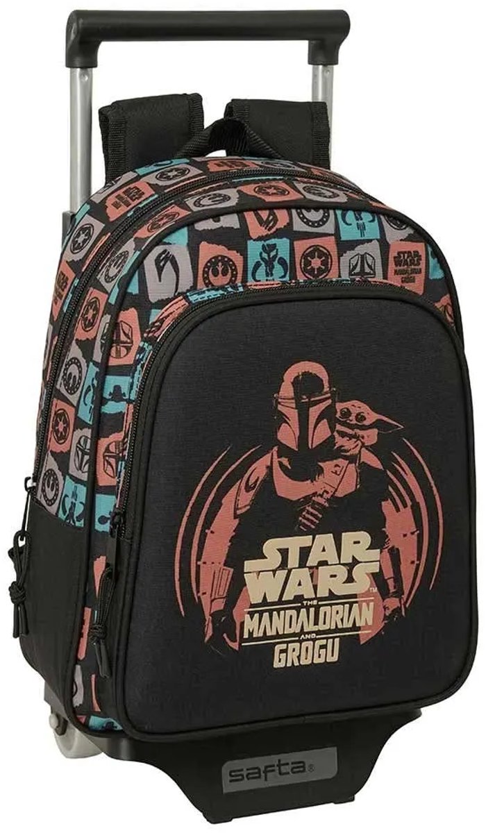 Safta Mandalorian & Grogu 10l Rugzak Met Wielen Zwart Kinderen