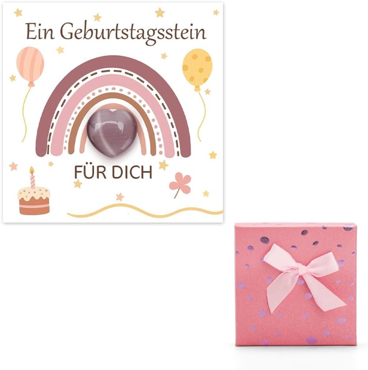 Hartvormige Gelukssteen Set, Edelstenen voor Kinderen en Volwassenen, Gelukscharms voor Genezing, Cadeau voor Doop, Verjaardag of Vriendschap