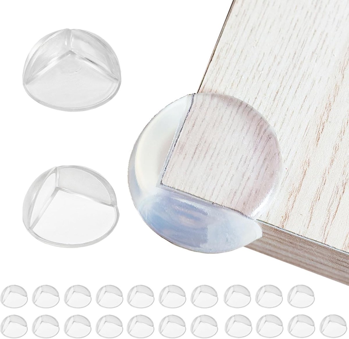24 Stuks Zelfklevende Hoekbeschermers voor Baby's - Transparante Hoekbescherming voor Tafelranden van Hout, Glas en Metaal - Veiligheid voor Kinderen