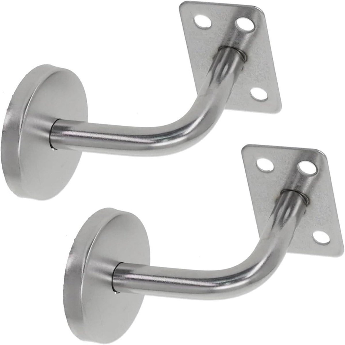 Leuninghouders - Trapleuningsteunen - Veilige Trappen - Versterkte Stabiliteit - 50 mm x 60 mm - Zilverkleurig