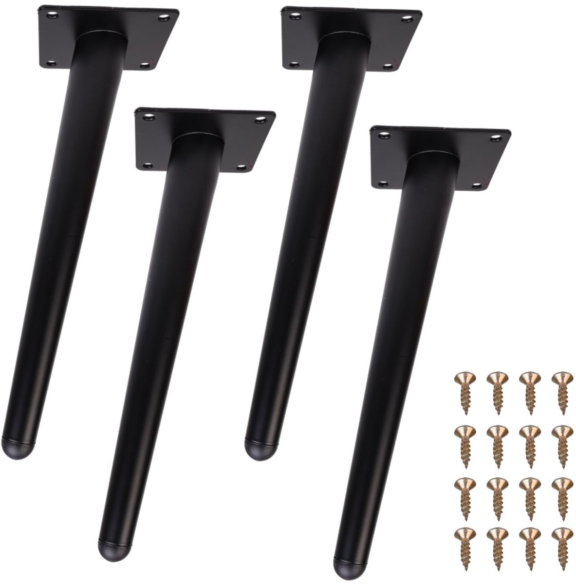 SnelShoppen - Zwarte Tafelpoten Metalen Schuine Kegelvormige Meubelpoten 30cm - Dressoirpoten, Bankpoten, Vervangende Kastpoten voor Tafels, Banken, T