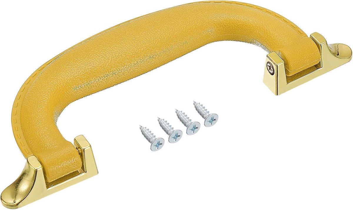 Bagage-handgrepen, 155 mm, PU-leer, trekgreep, reiskoffer, behuizing, vervanging, handgrepen met schroeven, voor behuizing, reiskoffer, gereedschapskist, beige
