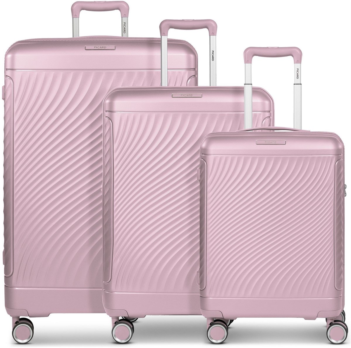 Picard Vienna 4 wielen Kofferset 3-delig met uitbreidingsplooi - Harde bagage - TSA slot - rose