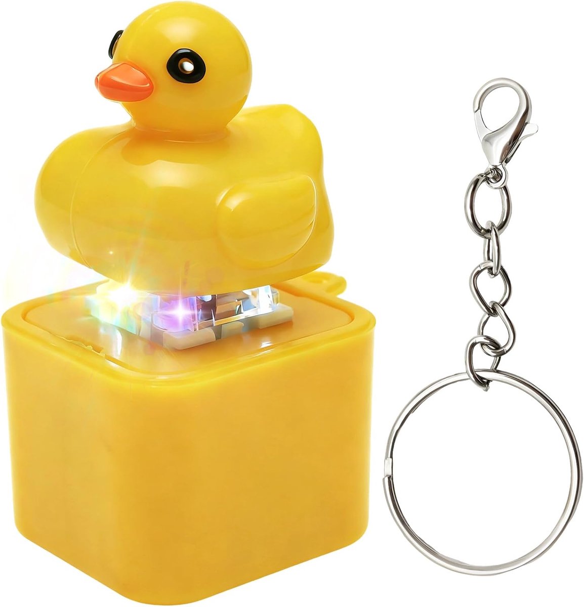 Fidget Sleutelhanger, Ribbende Fidget Speelgoed met Lichtjes, Quackendes Frosch-Zappelspielzeug