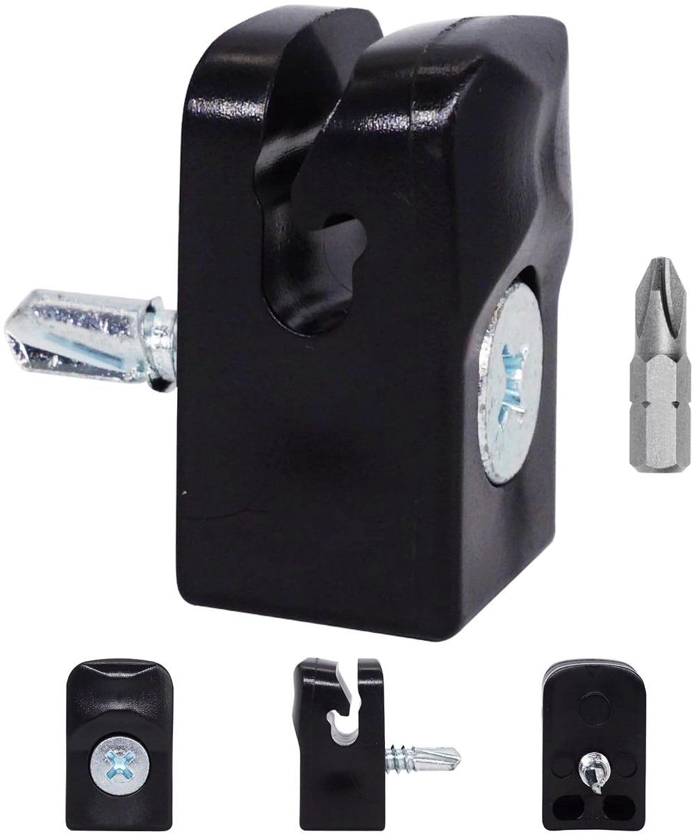 (50 stuks) zwarte hekklemmen, plastic clips voor gaashekwerken, draadhouders met schroefbevestiging, clips voor draadomheiningen, RAL 9005 kleur