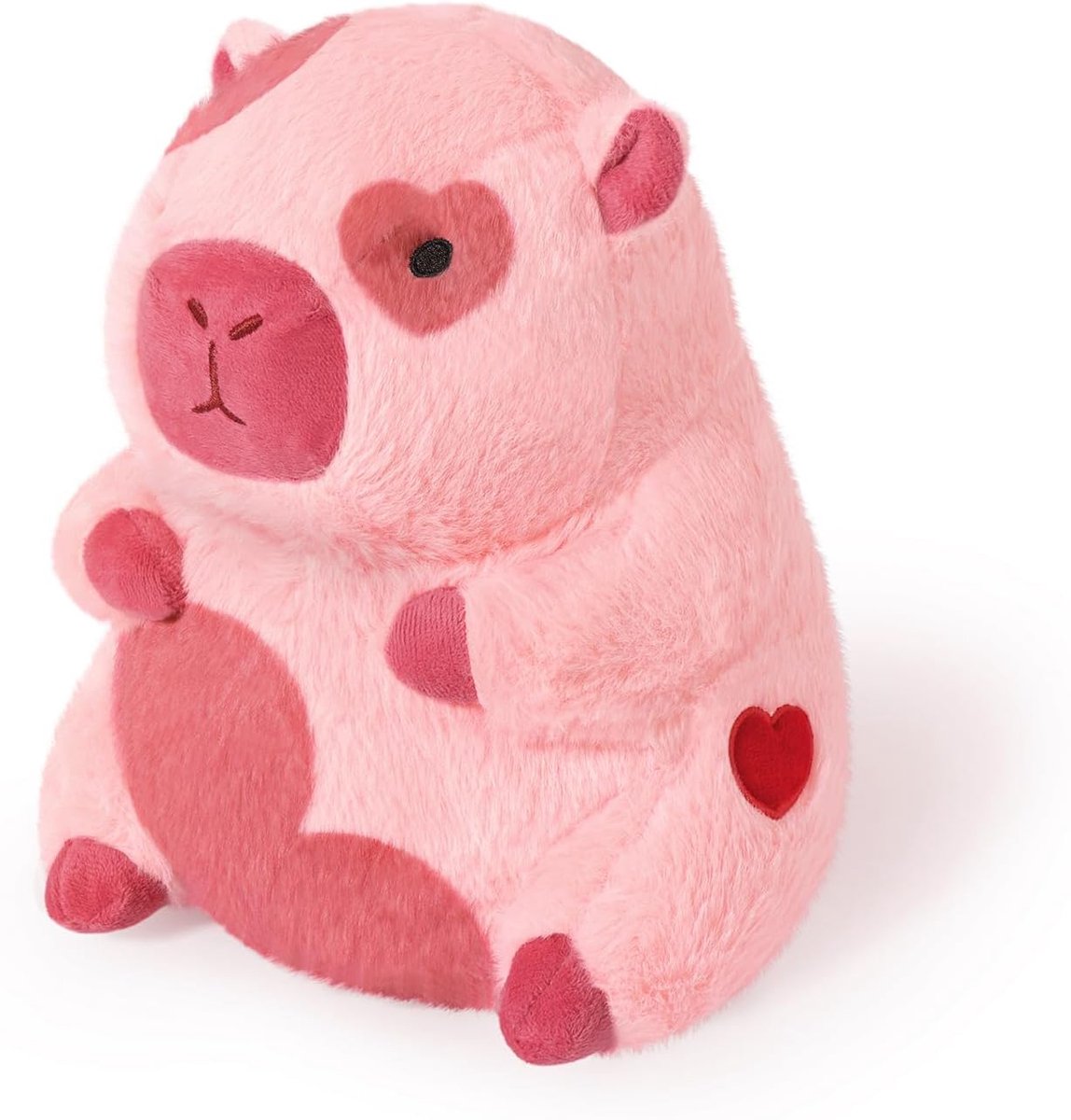 shownicer Knuffeldier, capibara, Kawaii Capybara, pluche kussen, speelgoed, cadeau voor Valentijnsdag, vriendin, meisjes, kinderen, 3 jaar, roze, 28 cm