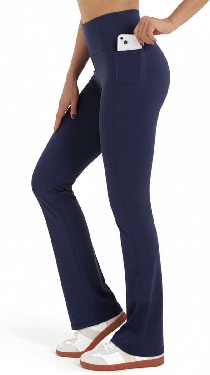 36 34 Binnenbeenlengte Tall Flare Leggings, Lange Leggings voor Lange Vrouwen met Zakken, Lange Flare Yoga Broek