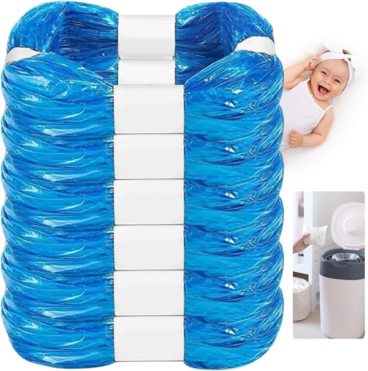 Luieremmer navulcassettes 6 stuks - compatibel met Tommee Tippee, Angelcare, LitterLocker - SnelShoppen