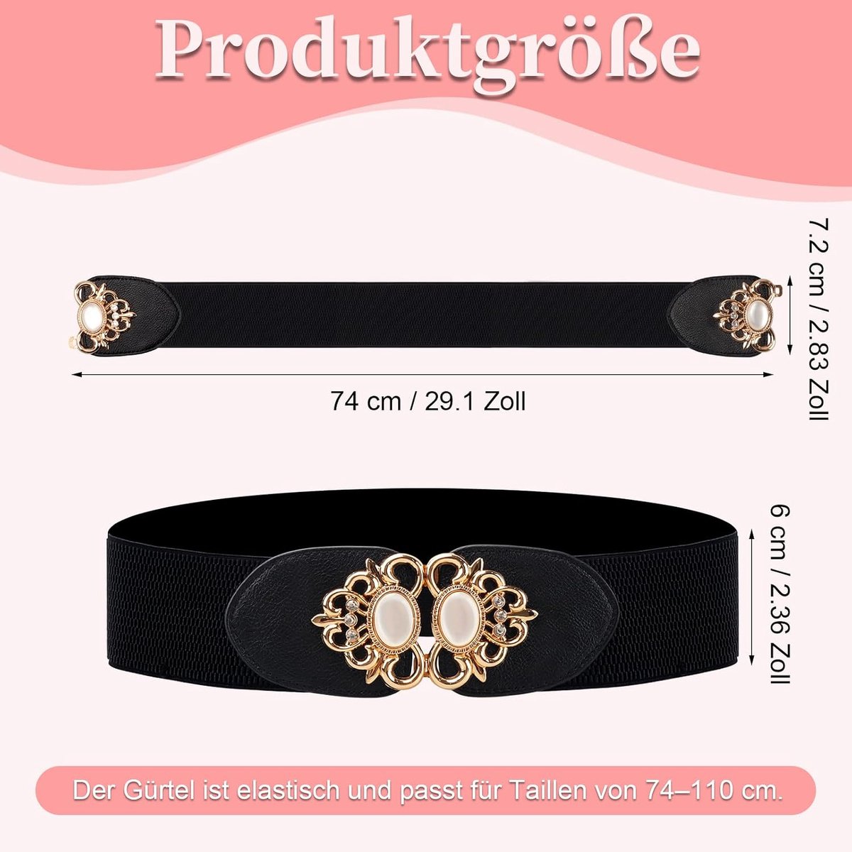 brede tailleriem voor dames, modieuze stretchriem, zwarte tailleriem met gouden gesp, brede damesriem, vintage stretch riem voor vrouwen, meisjes, jurk, jeans, broek