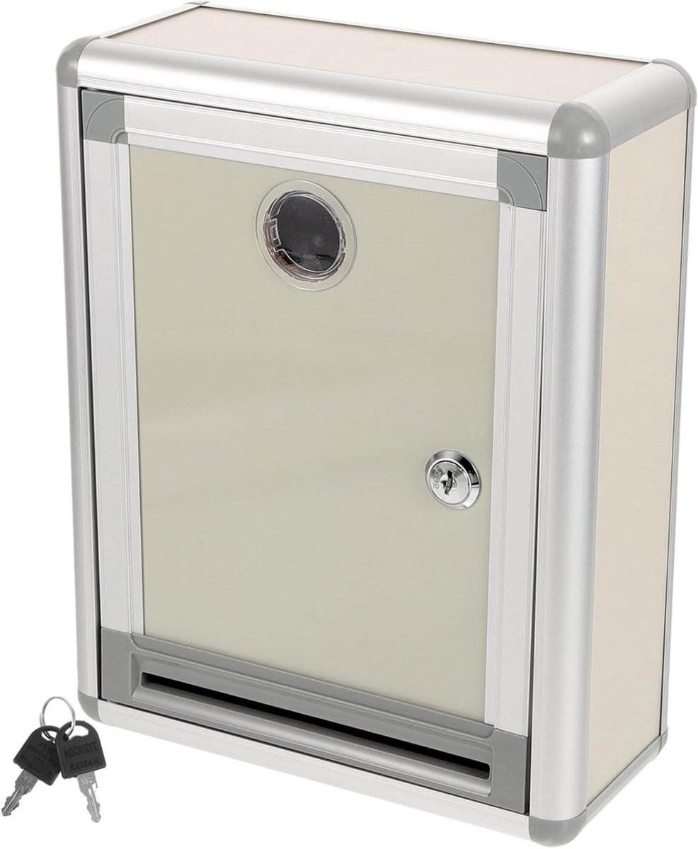 Brievenbus met slot - Suggestiedoos Donatiebox - Suggesties verzamelen - Wandmontage - 27x21.5cm - Grijs