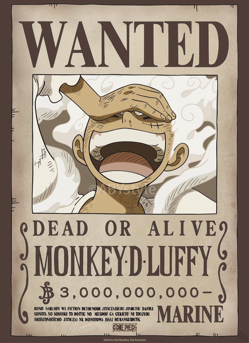 ABYSTYLE Poster One Piece - Wanted Luffy Wano 38x52cm Divers
