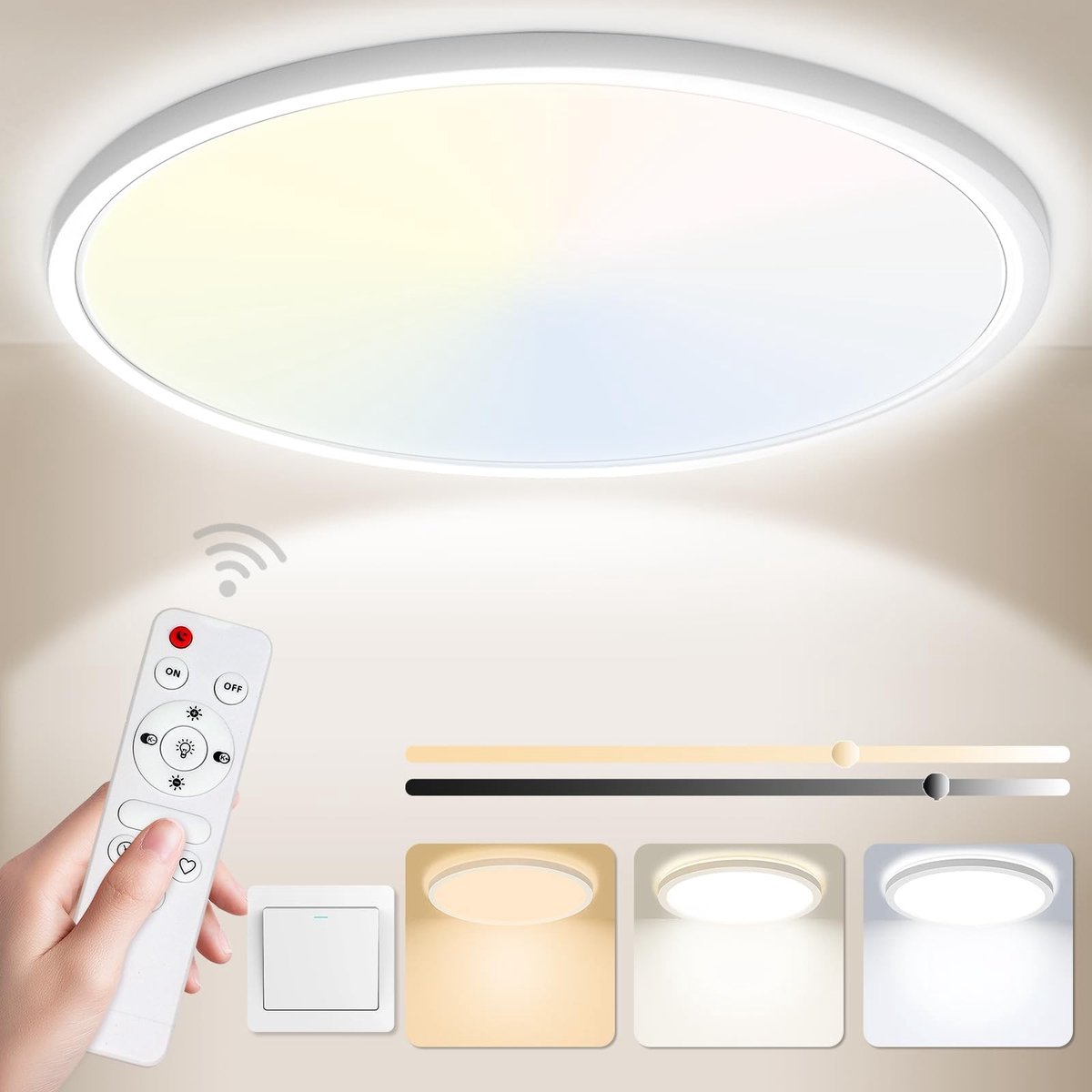 Omgoods - Dimbare LED Badkamerlamp 24W met Afstandsbediening