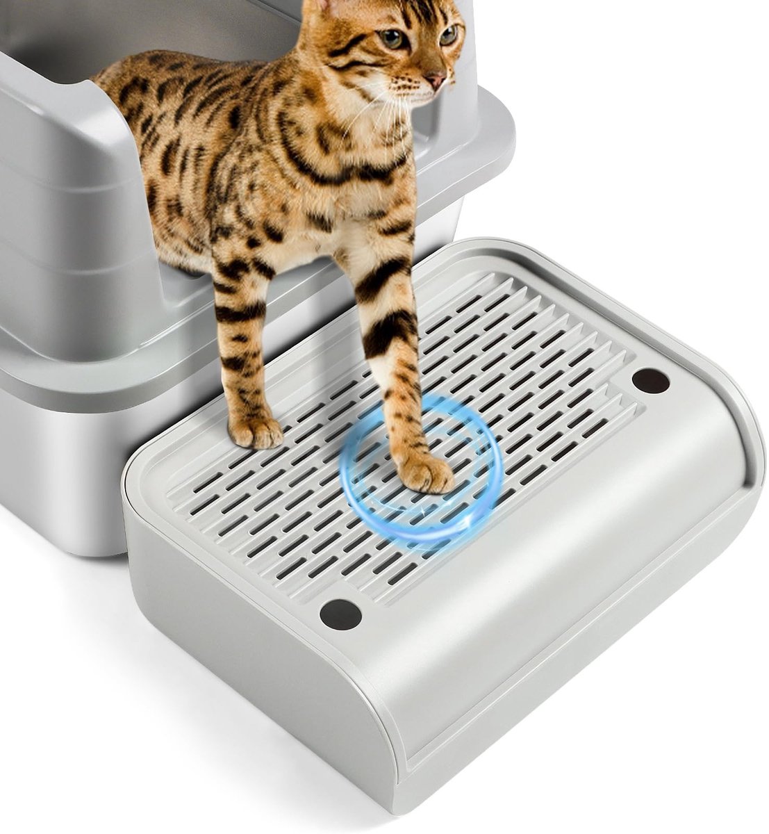 Omgoods - Katten Toilet met Filterfunctie en Trap - Gemakkelijk Schoon te Maken voor Kittens en Oudere Katten