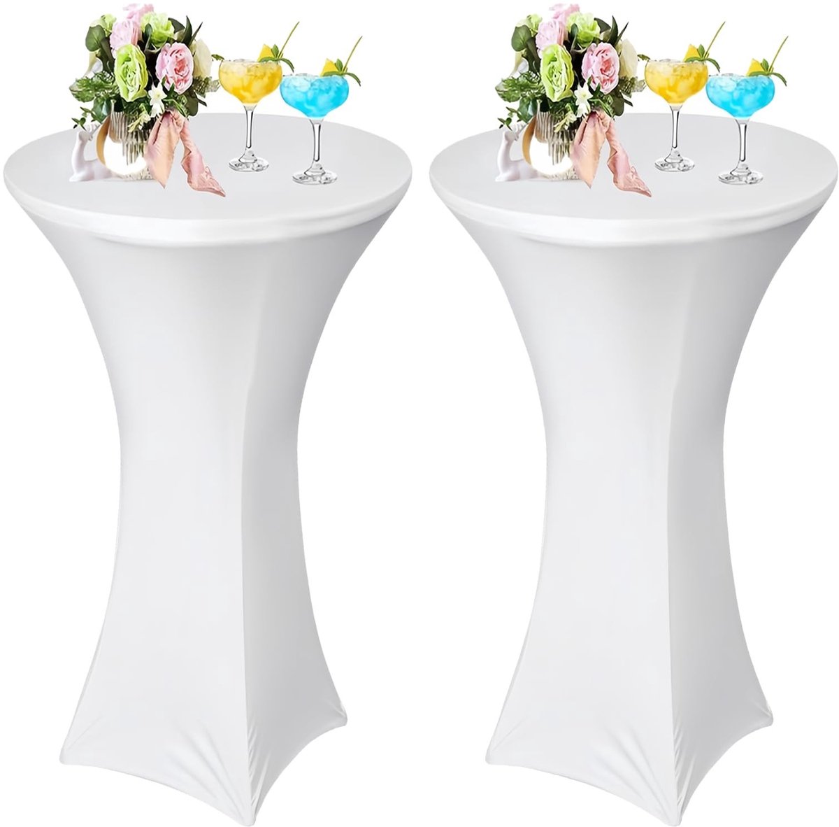 Omgoods - Set van 2 Spandex Cocktailtafelhoezen voor Feesten en Evenementen