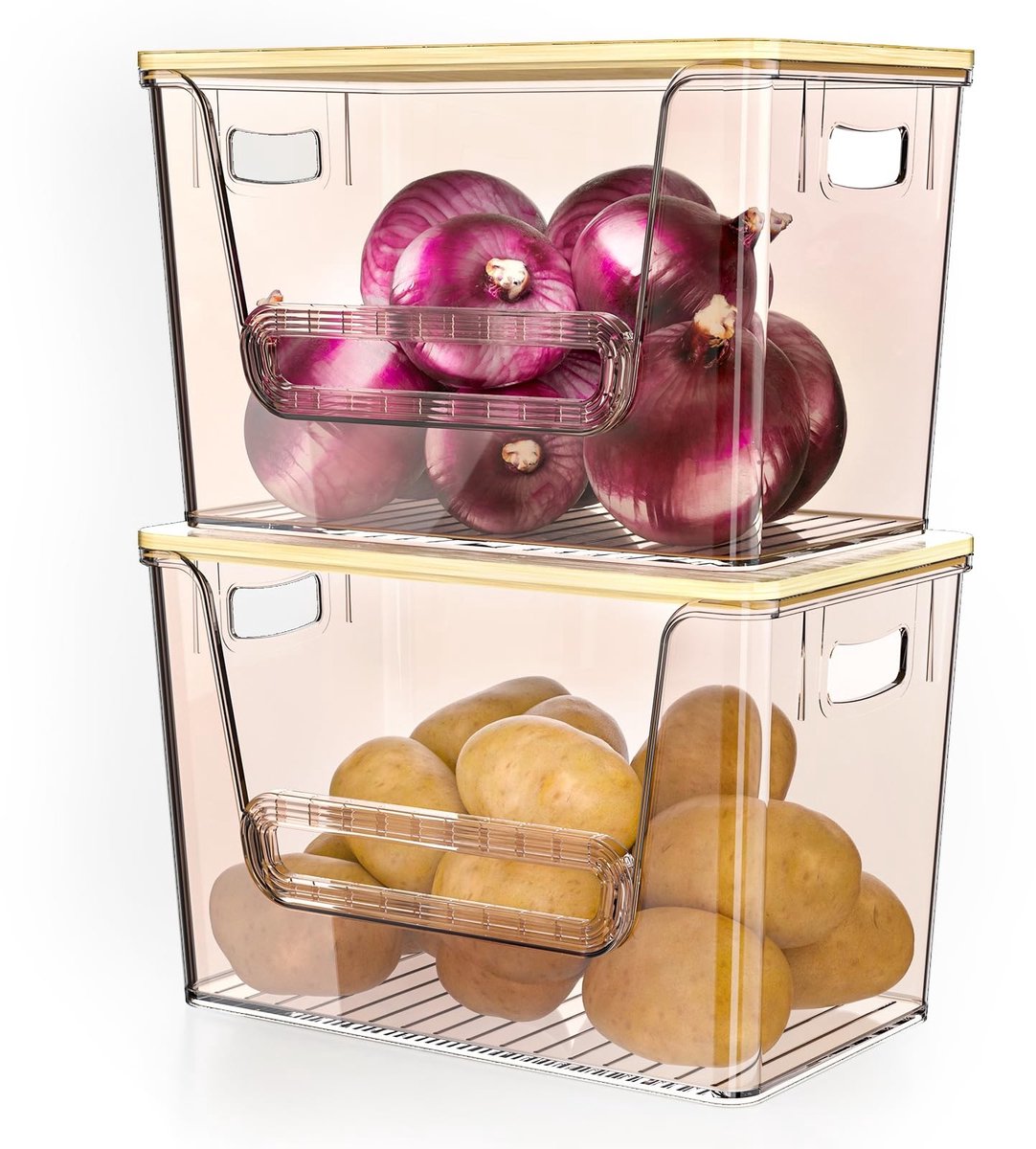 Omgoods - Set van 2 Keukenorganizers met Bamboe Deksel