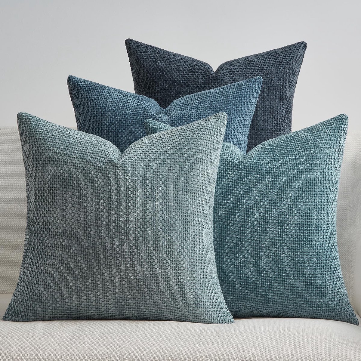 Omgoods - Set van 4 Chenille Kussenhoezen 50 x 50 cm
