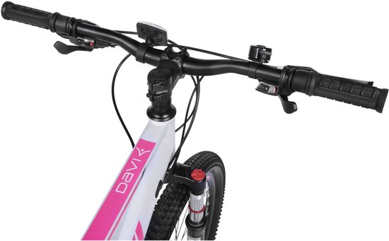 Davi Bonita – Mountainbike – 26 inch – 21 versnellingen – Schijfremmen – Voorvork met vering – Wit/Roze — afbeelding 4