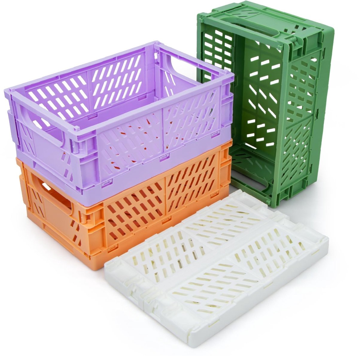 Omgoods- Opbergmanden 4 stuks - Opvouwbaar - Stevige handgrepen - Multifunctioneel - Organisatie voor kast - 25 x 16 x 10 cm - Opbergdozen