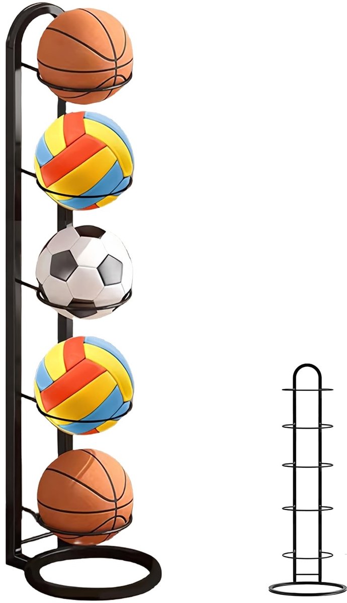 Omgoods - Staande Sportballen Rek met 5 Niveaus