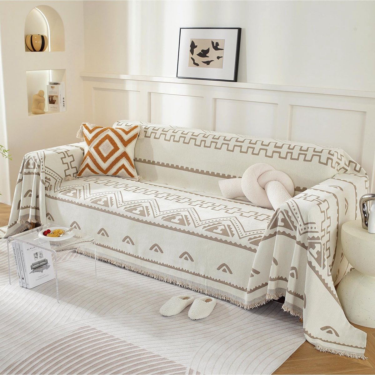 Omgoods - Lichtgewicht Boho Dekbed met Franje, Omkeerbaar en Multifunctioneel