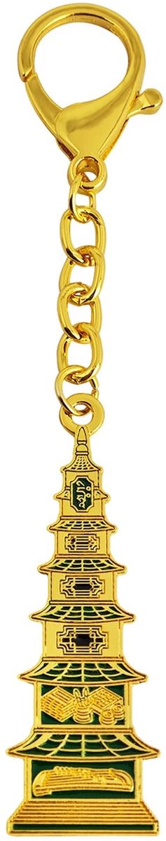 Omgoods - Feng Shui Pagode met Sleutelhanger voor Geluk en Harmonie