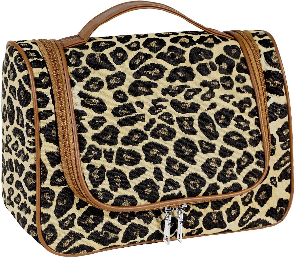 Omgoods - Draagbare Transparante Toilettas voor Make-up - Hangende Organiser in Caleo Macchiato