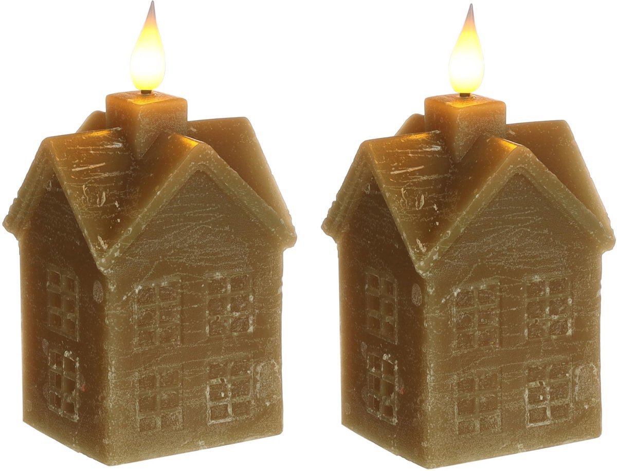Omgoods - Set van 2 LED Kaarsen met Timer in Huisvorm