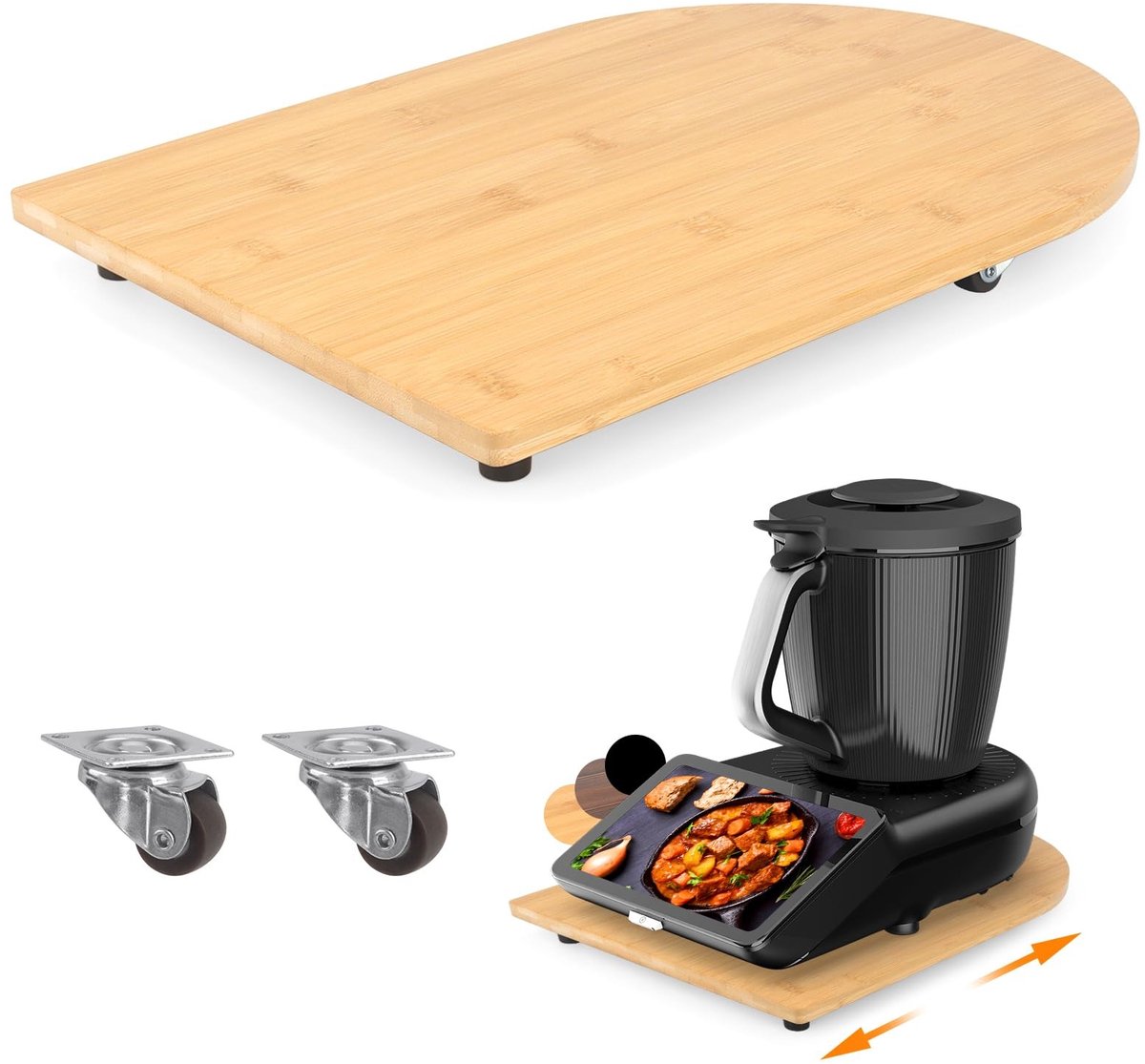 Omgoods - Sliding Board voor Thermomix TM7 in Natuurlijk Hout