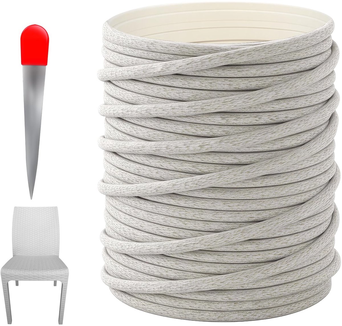 Omgoods - 65m Plastic Rattan Herstelmateriaal - Duurzaam Wicker voor Tuinmeubelen