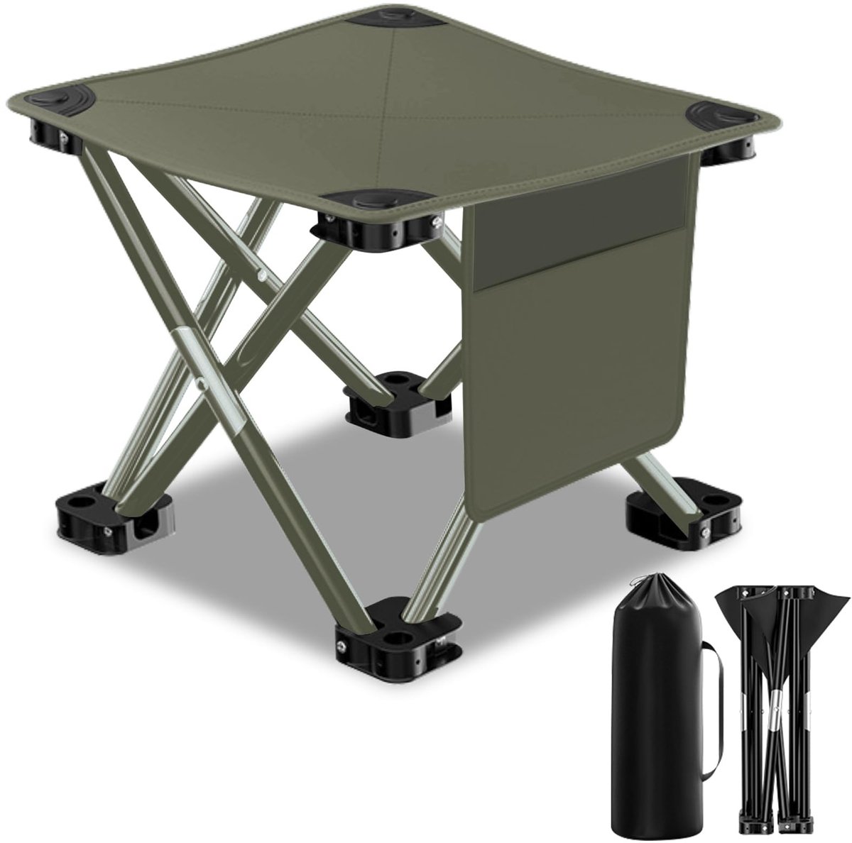 Omgoods - Lichtgewicht Vouwbare Campingstoel met Zijzakken - Ideaal voor Buitenactiviteiten